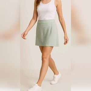 Mario Serrani Light Green & White Pin Stripe Mini Skort XXL Worn Once Golf Walk